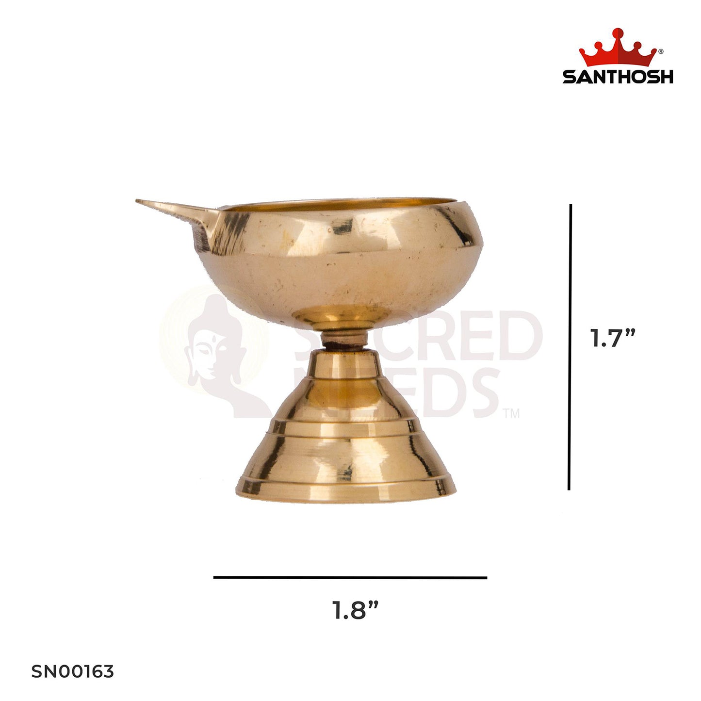 BRASS PLAIN KUBER DEEPAM WITH STAND