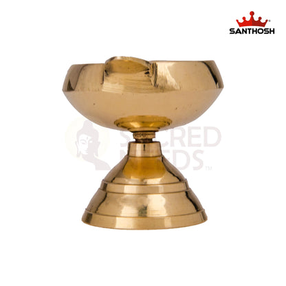 BRASS PLAIN KUBER DEEPAM WITH STAND