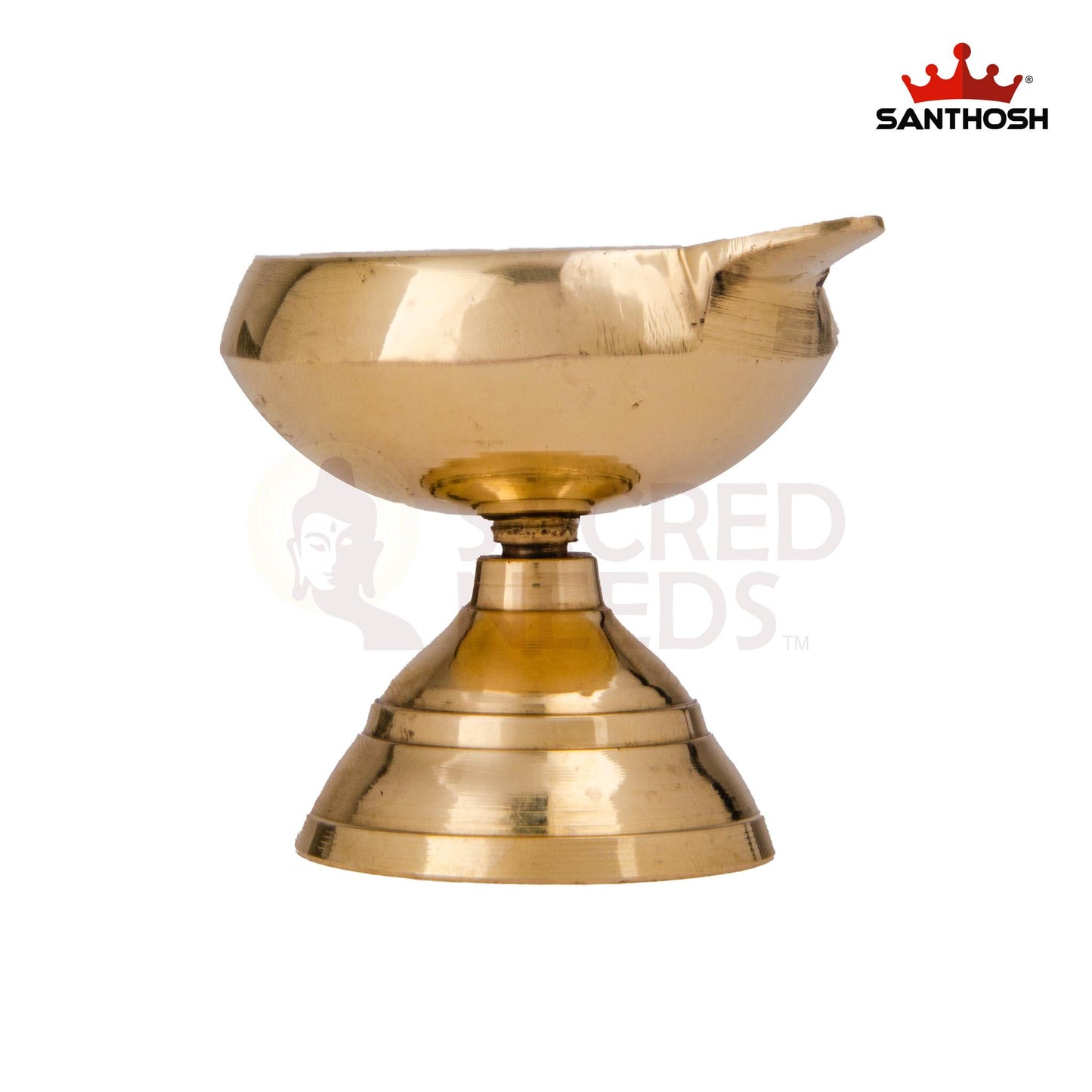 BRASS PLAIN KUBER DEEPAM WITH STAND