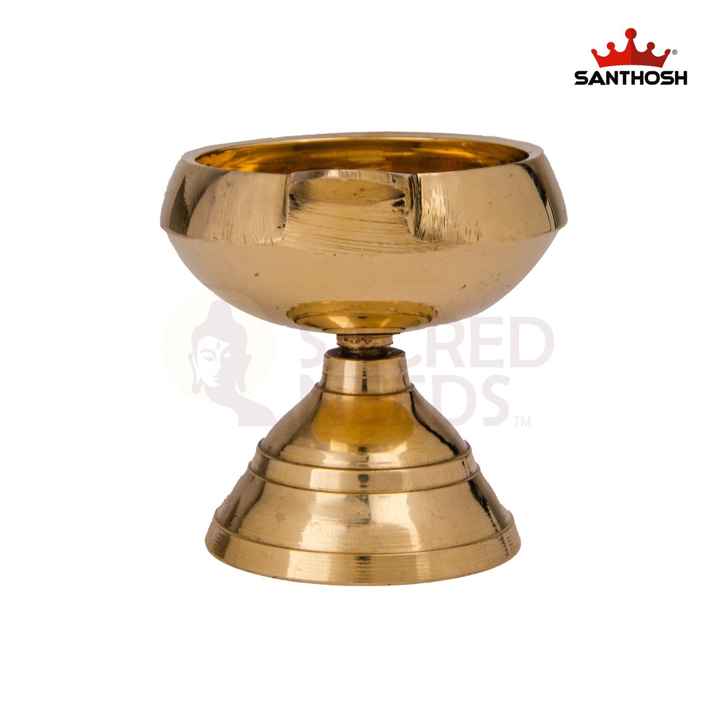 BRASS PLAIN KUBER DEEPAM WITH STAND