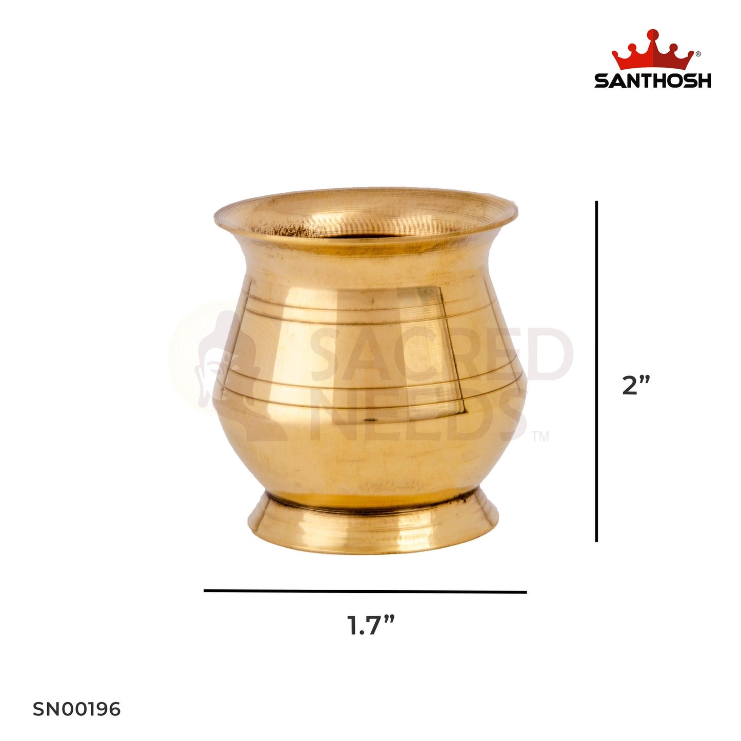 Brass Valap Champu – 2 Inch Height | Brass Side Spouted Pooja Pot for Rituals & Offerings