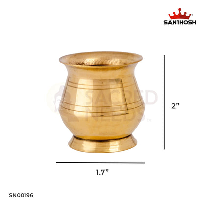 Brass Valap Champu – 2 Inch Height | Brass Side Spouted Pooja Pot for Rituals & Offerings