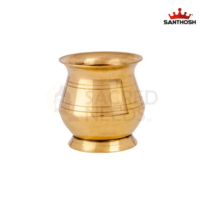 Brass Valap Champu – 2 Inch Height | Brass Side Spouted Pooja Pot for Rituals & Offerings