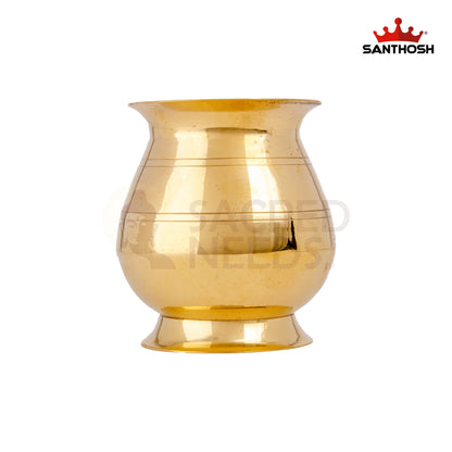 Brass Valap Champu – 4.1 Inch Height | Elegant Brass Kavadi Pot for Devotional Practices & Festivals