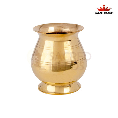 Brass Valap Champu – 4.1 Inch Height | Elegant Brass Kavadi Pot for Devotional Practices & Festivals