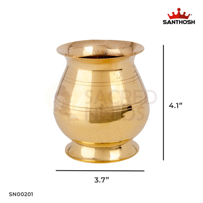 Brass Valap Champu – 4.1 Inch Height | Elegant Brass Kavadi Pot for Devotional Practices & Festivals