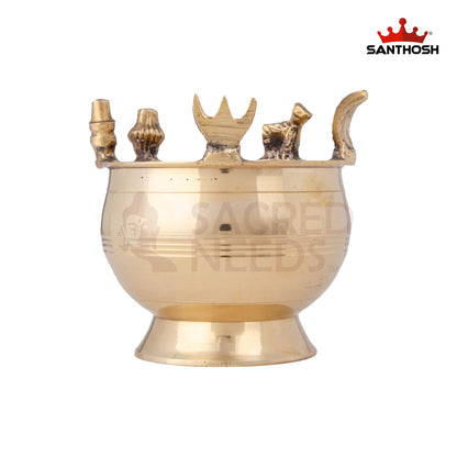 Brass Vibhuti Gopuram – 4 Inch Height | Gopuram Inspired Brass Stand for Vibuthi Offering in Daily Pooja