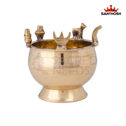Brass Vibhuti Gopuram – 4 Inch Height | Gopuram Inspired Brass Stand for Vibuthi Offering in Daily Pooja