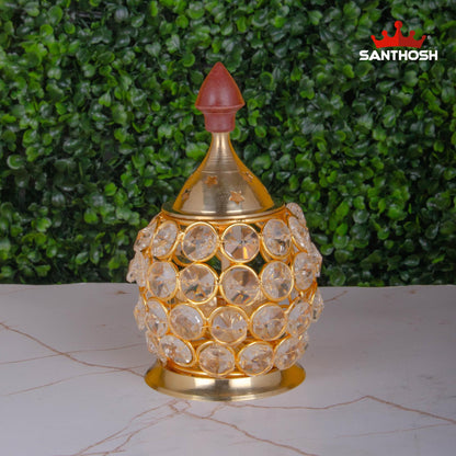 BRASS CRYSTAL DHOLAK UDIPI DEEPAM