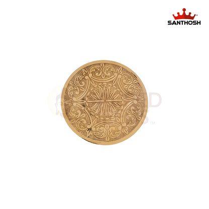 Brass Mukkali – 2 Inch Height | Heavy Brass Mukkali Stand for God Statues, Lamps or Ritual Use