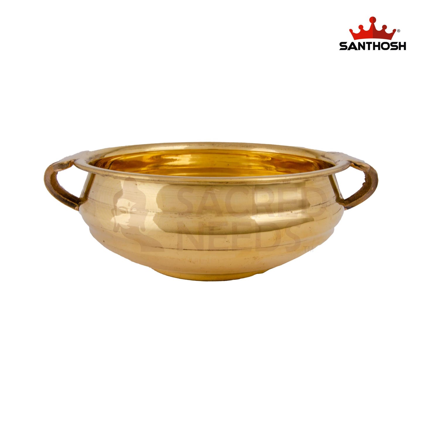 ICC Handle Urli – 9.3 Inch length | Ethnic Brass Urli Bowl for Mandir, Center Table & Festive Events