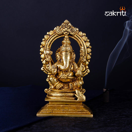 BRASS GANESHA WITH ARCH