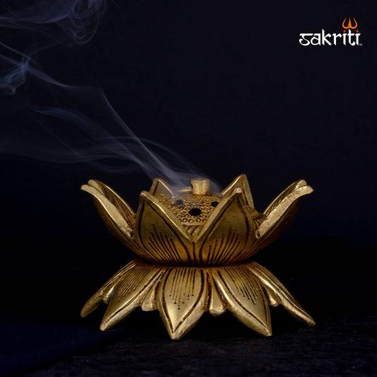 BRASS LOTUS DHOOPKAL