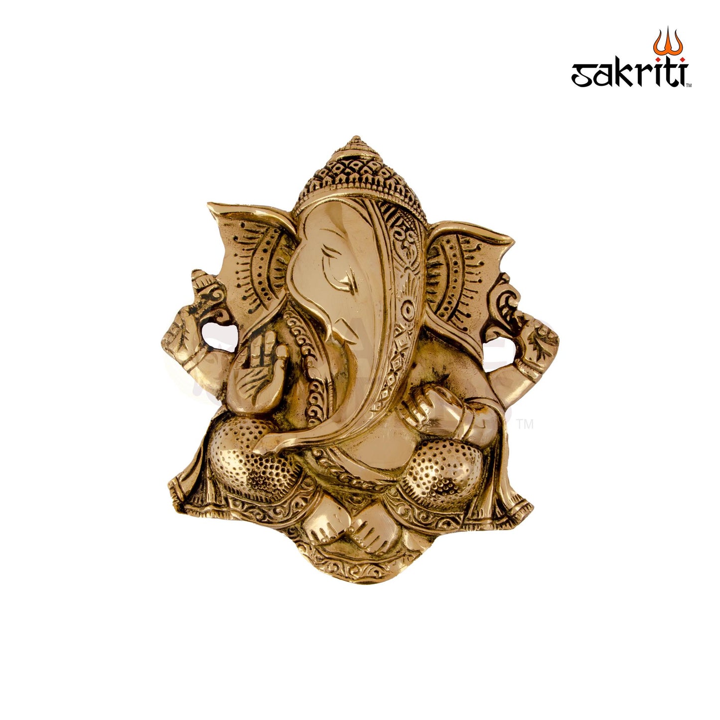 Brass Bombay Ganesha Mounted – 8.5 Inch | Decorative Wall Hanging Ganesha Idol for Pooja Room & Festive Decor