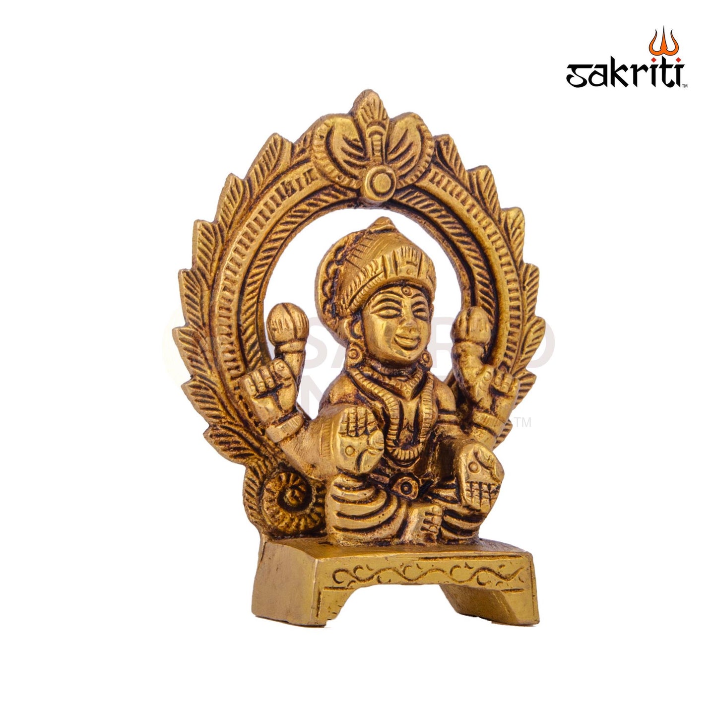 Brass Lakshmi with Arch – 3.9 Inch | Goddess Lakshmi Idol with Arch Backdrop for Mandir & Gifting