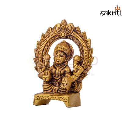 Brass Lakshmi with Arch – 3.9 Inch | Goddess Lakshmi Idol with Arch Backdrop for Mandir & Gifting