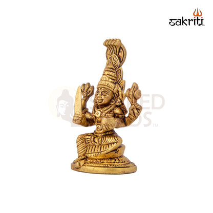 Brass Karumari – 3.7 Inch | Karumari Amman Devi Idol for South Indian Rituals, Navratri & Temple Decor