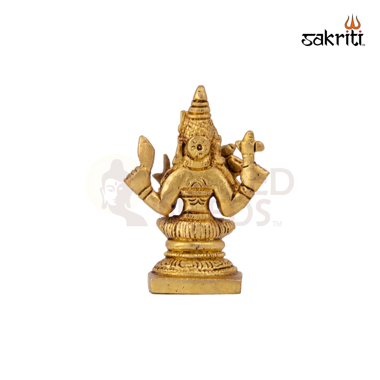 Brass Kamakshi – 2.9 Inch | Miniature Kamakshi Devi Idol for Pooja Room, Golu & Spiritual Gifting