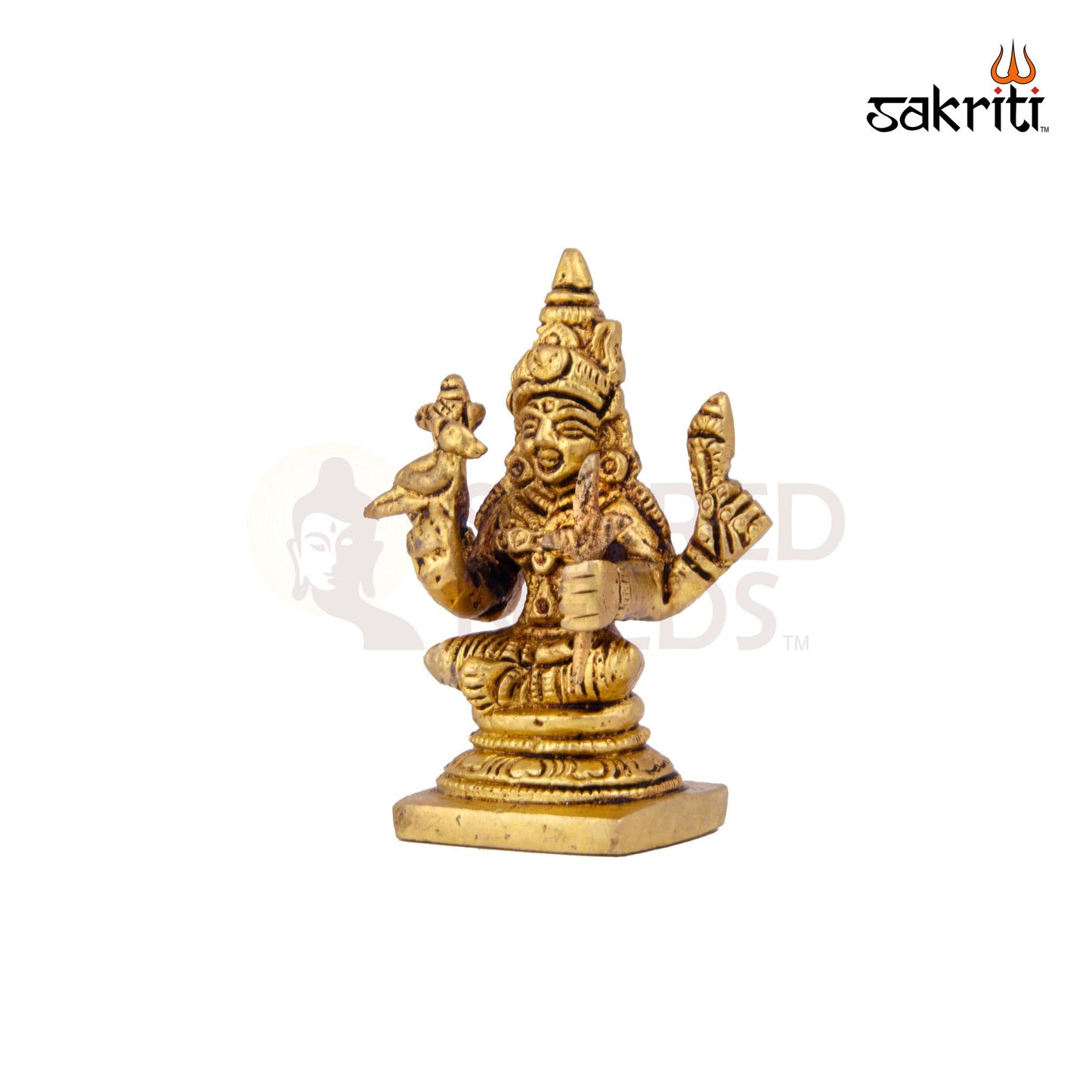 Brass Kamakshi – 2.9 Inch | Miniature Kamakshi Devi Idol for Pooja Room, Golu & Spiritual Gifting