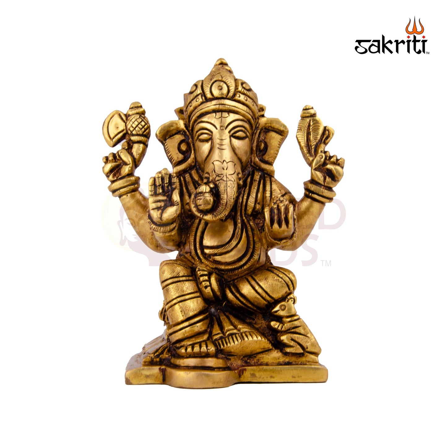 Brass Ganesha – 5.3 Inch | Traditional Ganapati Idol for Ganesh Chaturthi, Gifting & Home Temple