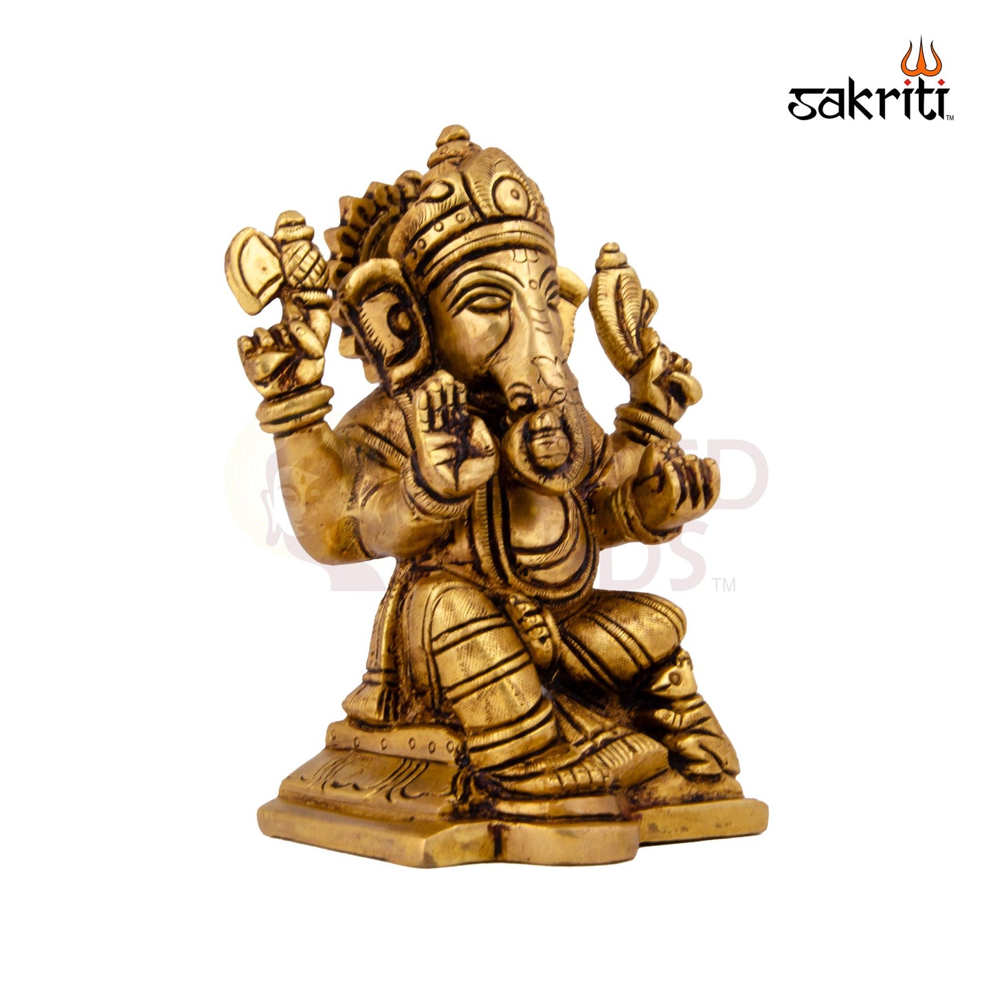 Brass Ganesha – 5.3 Inch | Traditional Ganapati Idol for Ganesh Chaturthi, Gifting & Home Temple