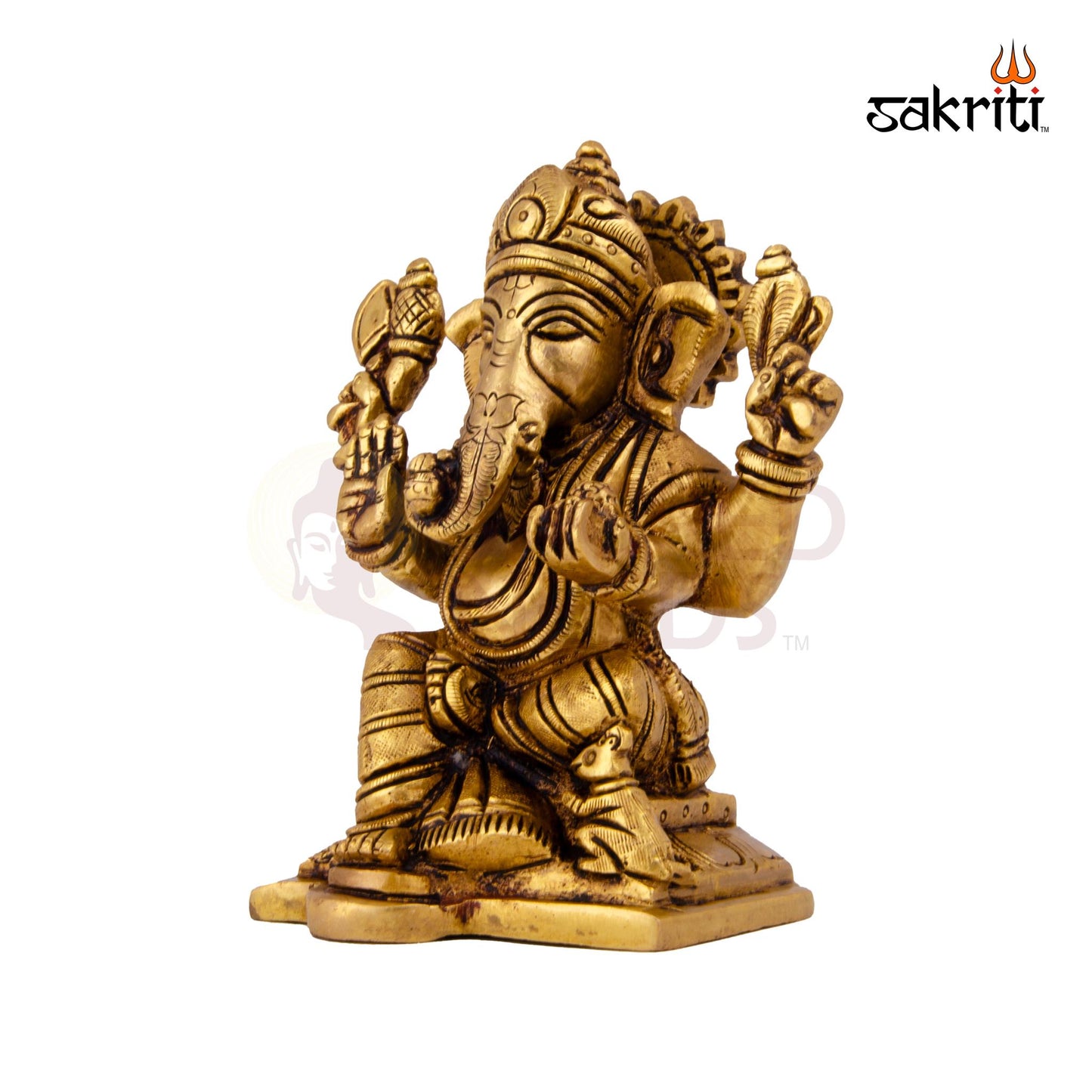 Brass Ganesha – 5.3 Inch | Traditional Ganapati Idol for Ganesh Chaturthi, Gifting & Home Temple