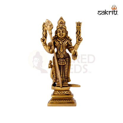 Brass Murugan – 6.1 Inch | Lord Muruga Statue for South Indian Temples, Golu & Devotional Display
