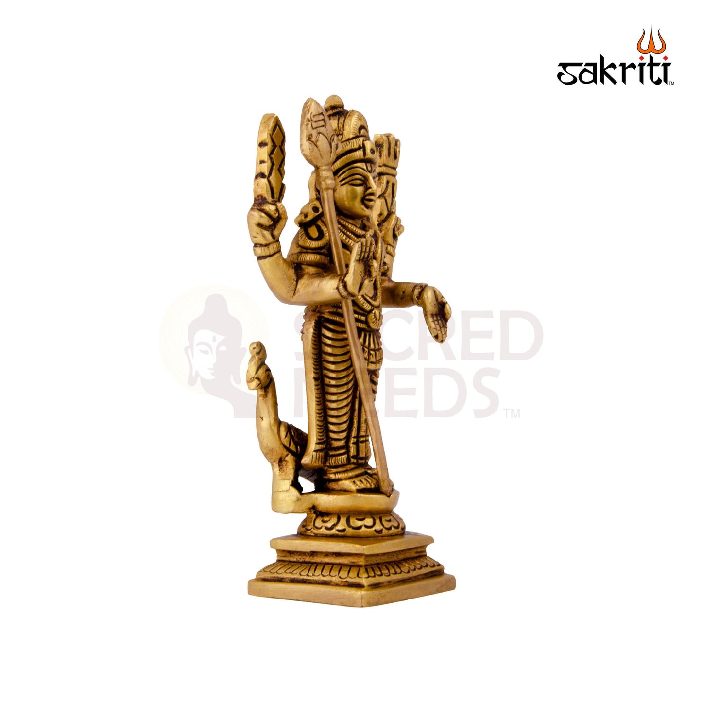 Brass Murugan – 6.1 Inch | Lord Muruga Statue for South Indian Temples, Golu & Devotional Display