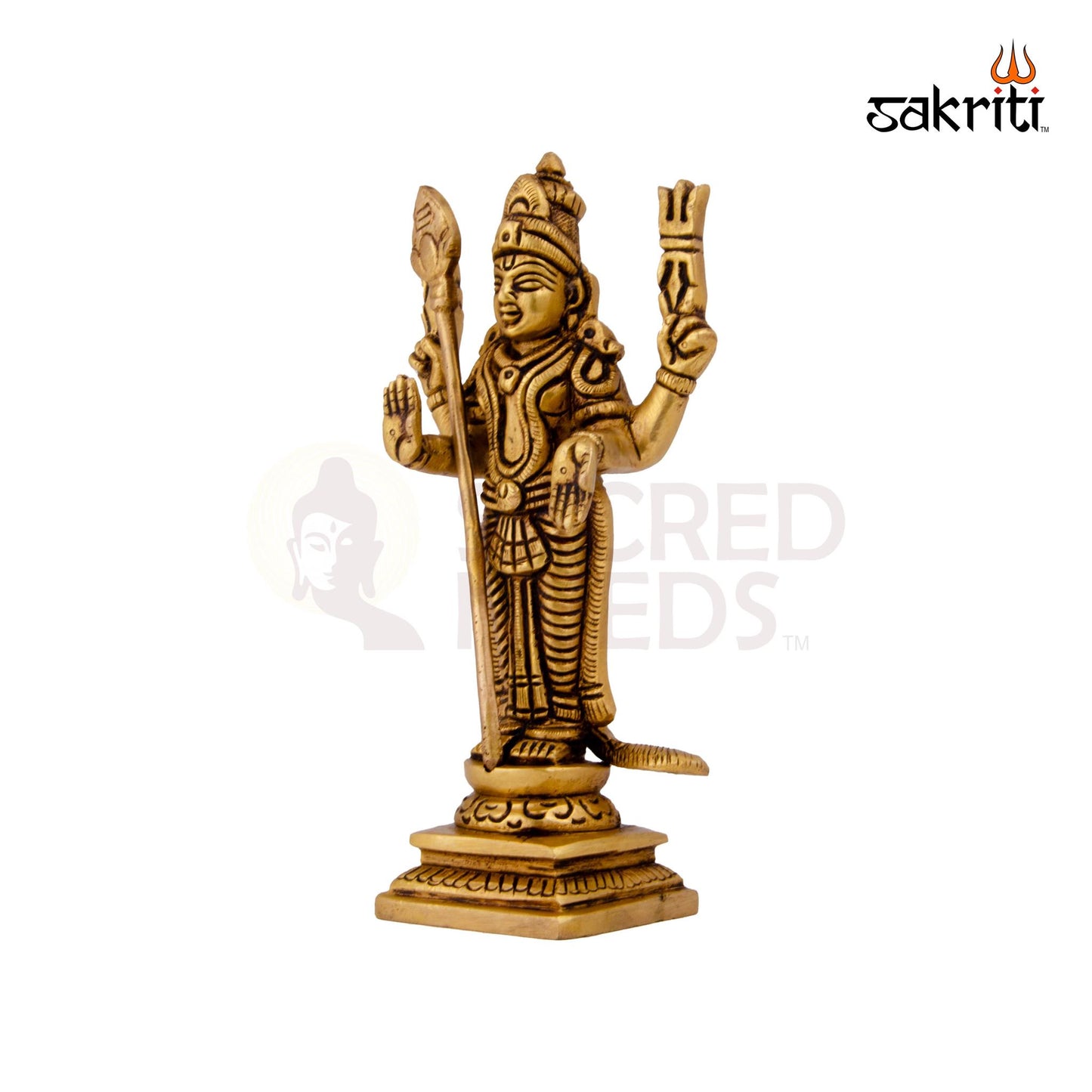 Brass Murugan – 6.1 Inch | Lord Muruga Statue for South Indian Temples, Golu & Devotional Display