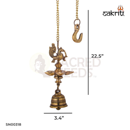 BRASS ANNAM VILAKKU 5MUKH HANGING