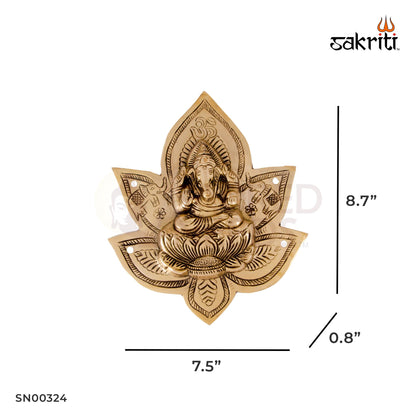 BRASS LOTUS GANESHA HANGING