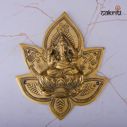 BRASS LOTUS GANESHA HANGING