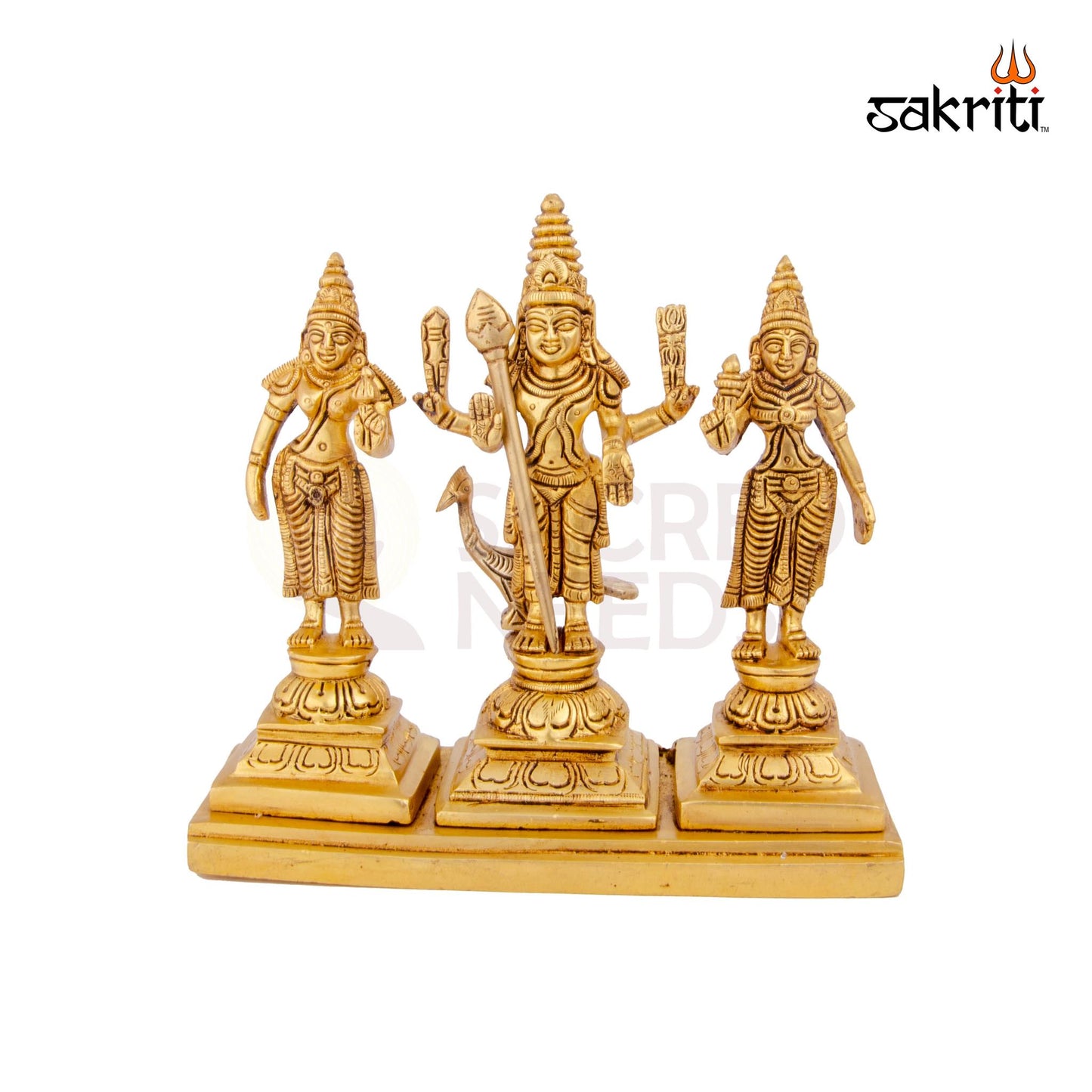 BRASS MURUGAN VALLI DEIVANAI SET