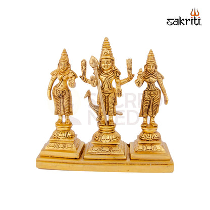 BRASS MURUGAN VALLI DEIVANAI SET
