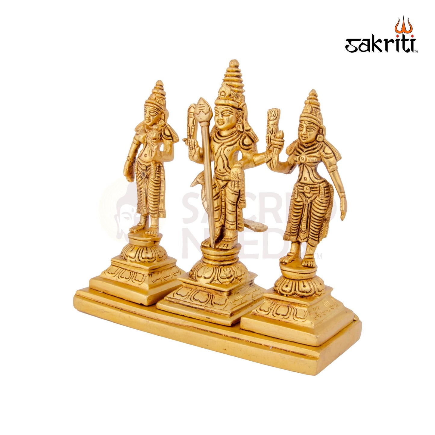 BRASS MURUGAN VALLI DEIVANAI SET