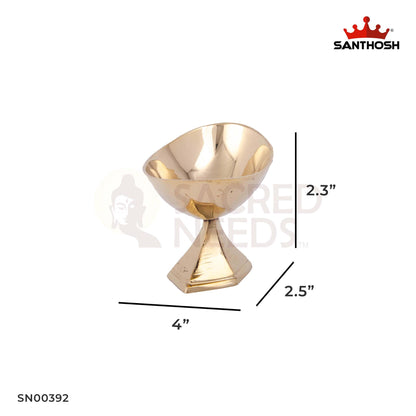 BRASS VIBHUTI STAND(BOAT)