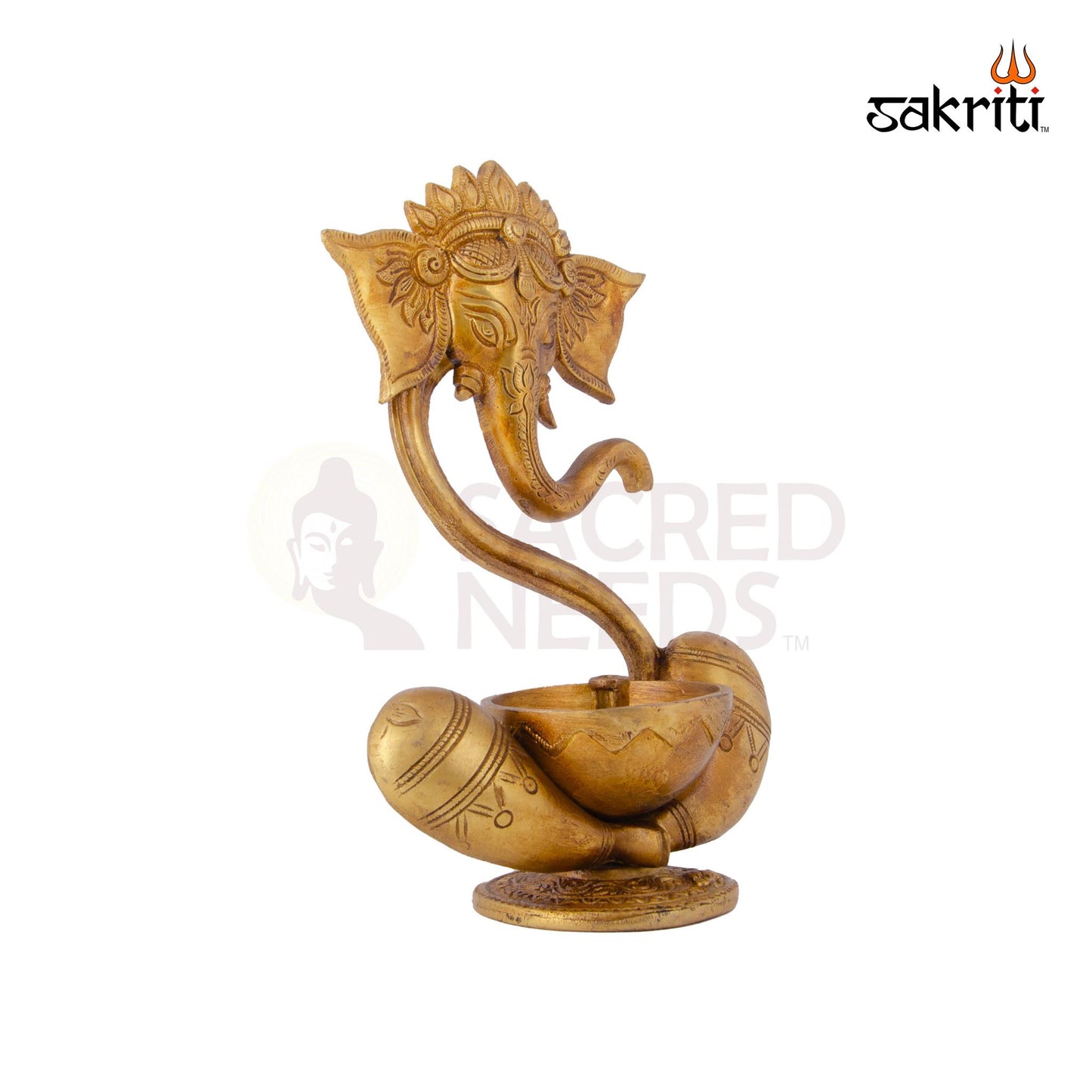 BRASS GANESH WITH DEEPAM