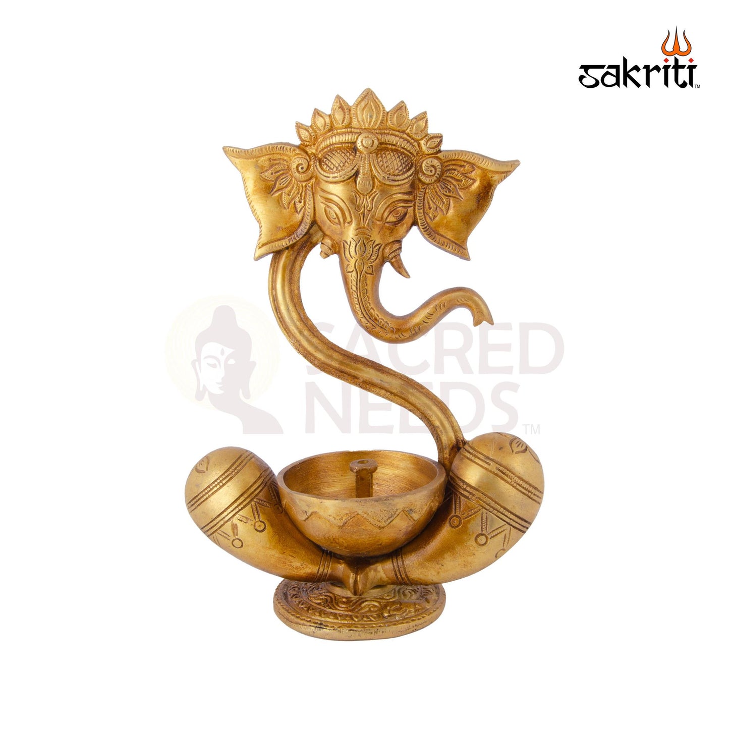 BRASS GANESH WITH DEEPAM