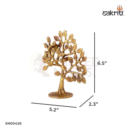Brass Tree – 6.5 Inch Height | Decorative Brass Tree for Pooja & Spiritual Decor