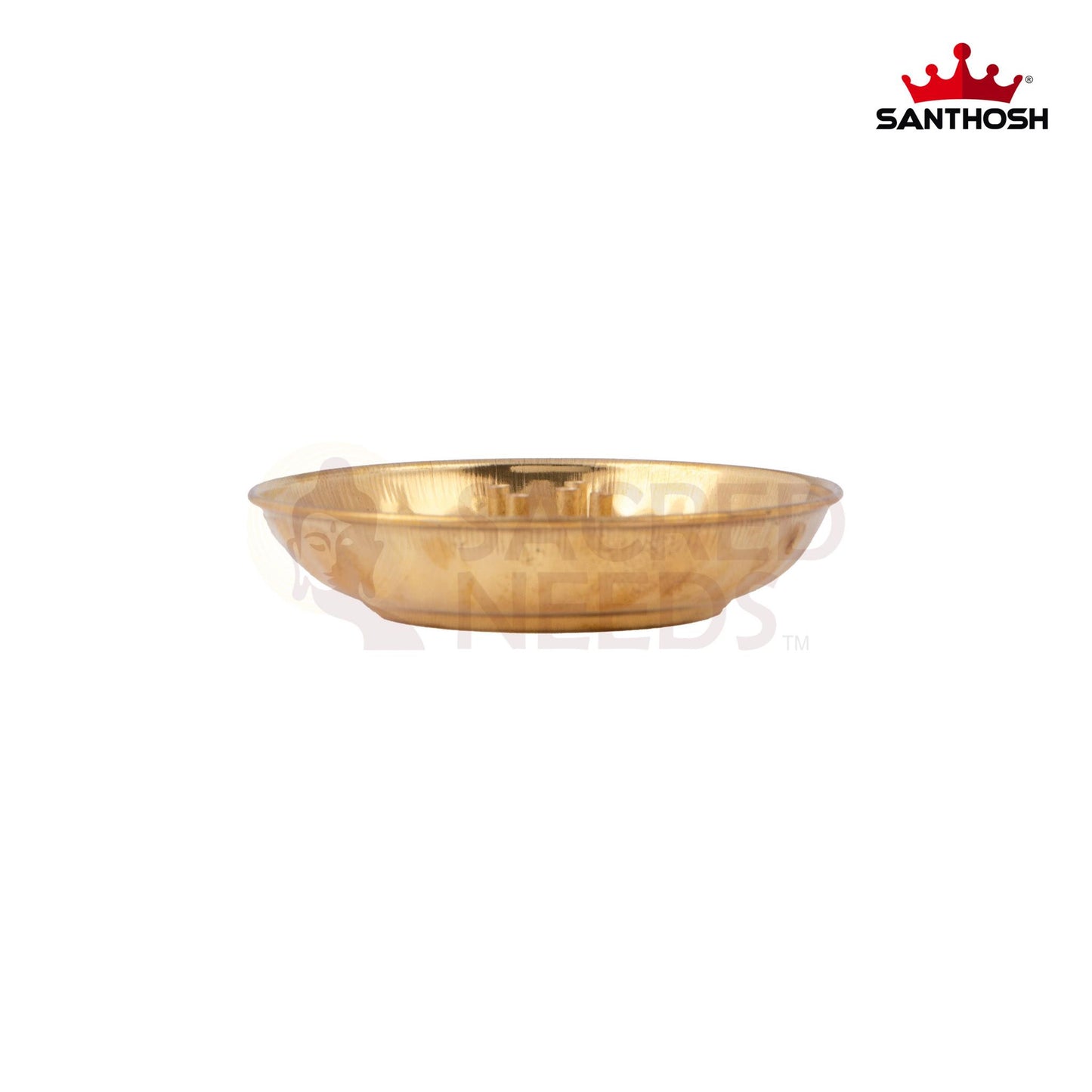 ICC Plate Agarbatti Stand – 1 Inch Height | Compact Brass Incense Holder Plate for Pooja Room & Meditation