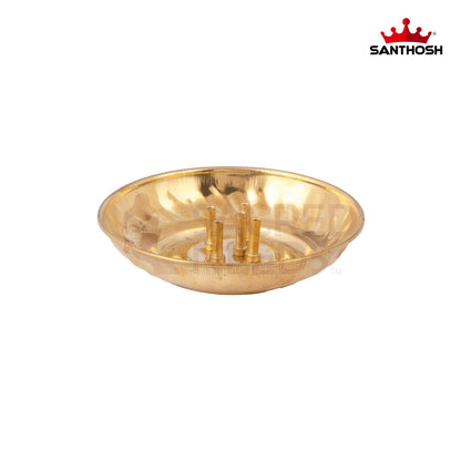 ICC Plate Agarbatti Stand – 1 Inch Height | Compact Brass Incense Holder Plate for Pooja Room & Meditation