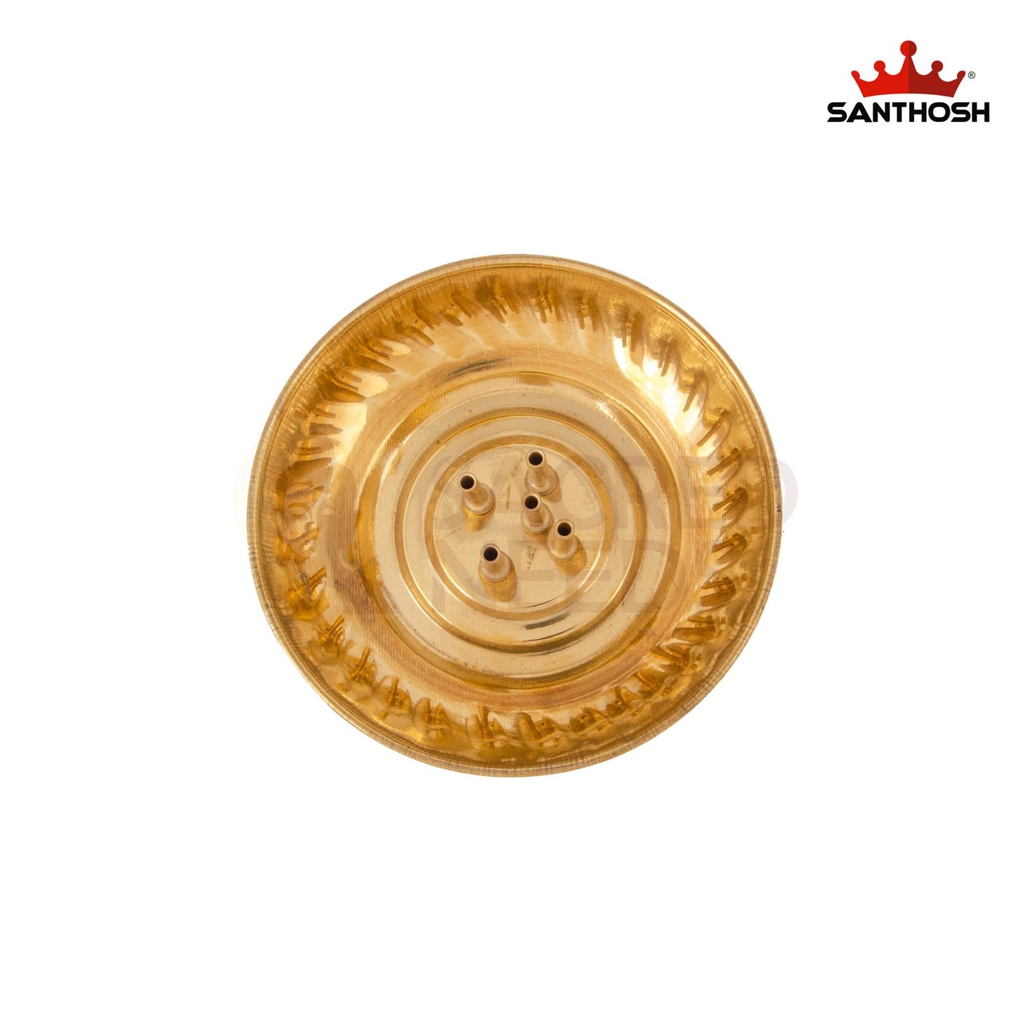 ICC Plate Agarbatti Stand – 1 Inch Height | Compact Brass Incense Holder Plate for Pooja Room & Meditation
