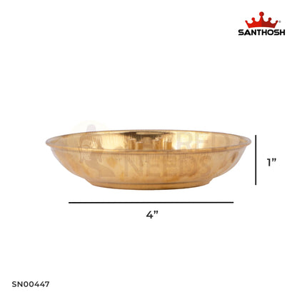 ICC Plate Agarbatti Stand – 1 Inch Height | Compact Brass Incense Holder Plate for Pooja Room & Meditation