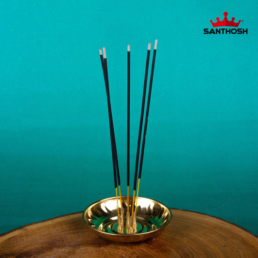 ICC Plate Agarbatti Stand – 1 Inch Height | Compact Brass Incense Holder Plate for Pooja Room & Meditation