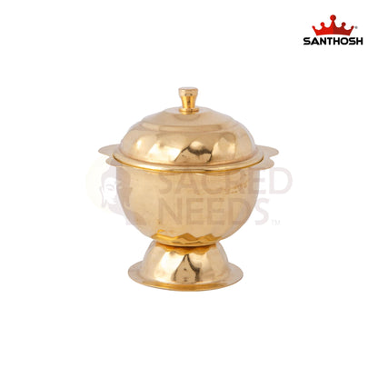 ICC Poonam Kumkum Pot – 2.5 Inch Height | Decorative Brass Kumkum Pot for Temple & Religious Ceremonies