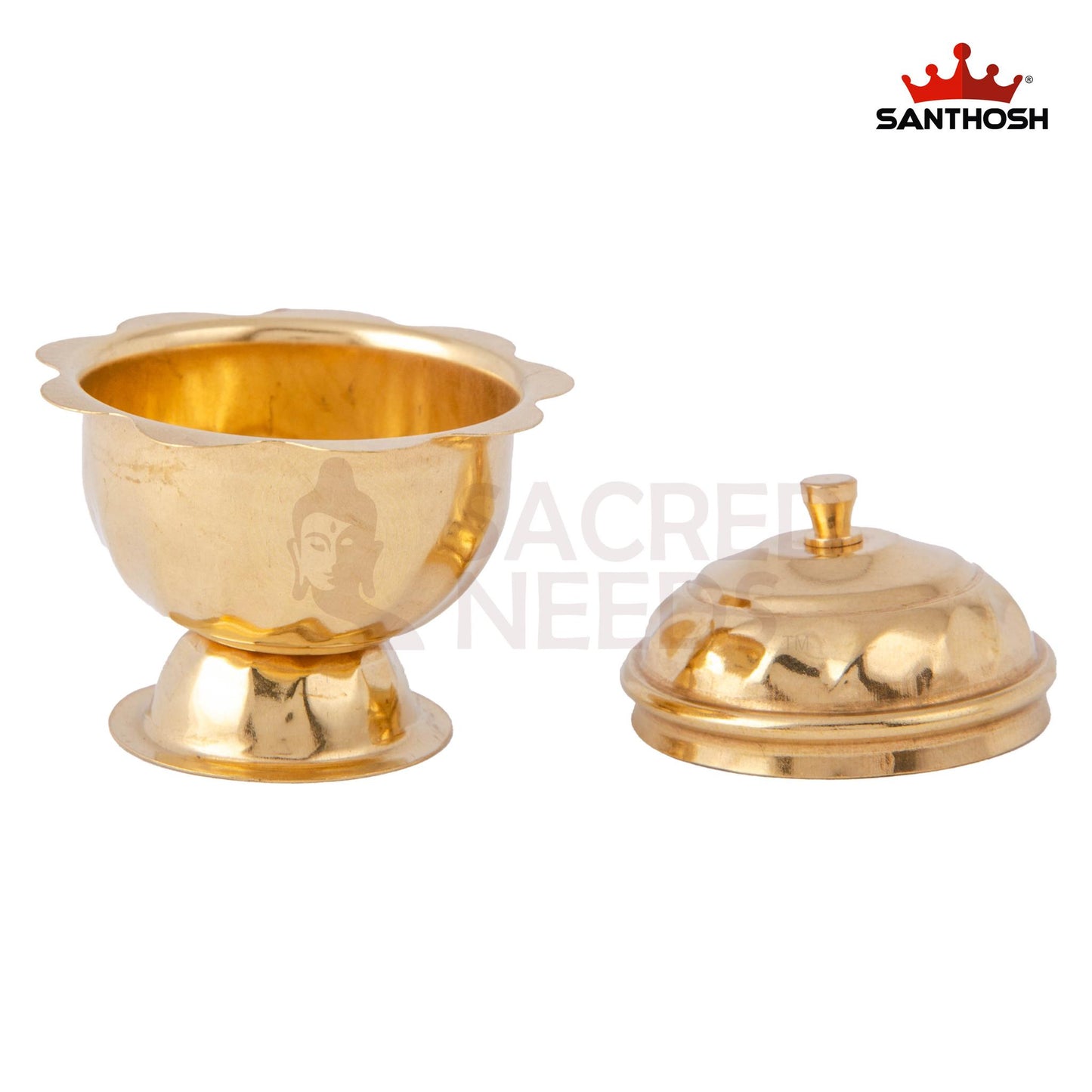 ICC Poonam Kumkum Pot – 2.5 Inch Height | Decorative Brass Kumkum Pot for Temple & Religious Ceremonies