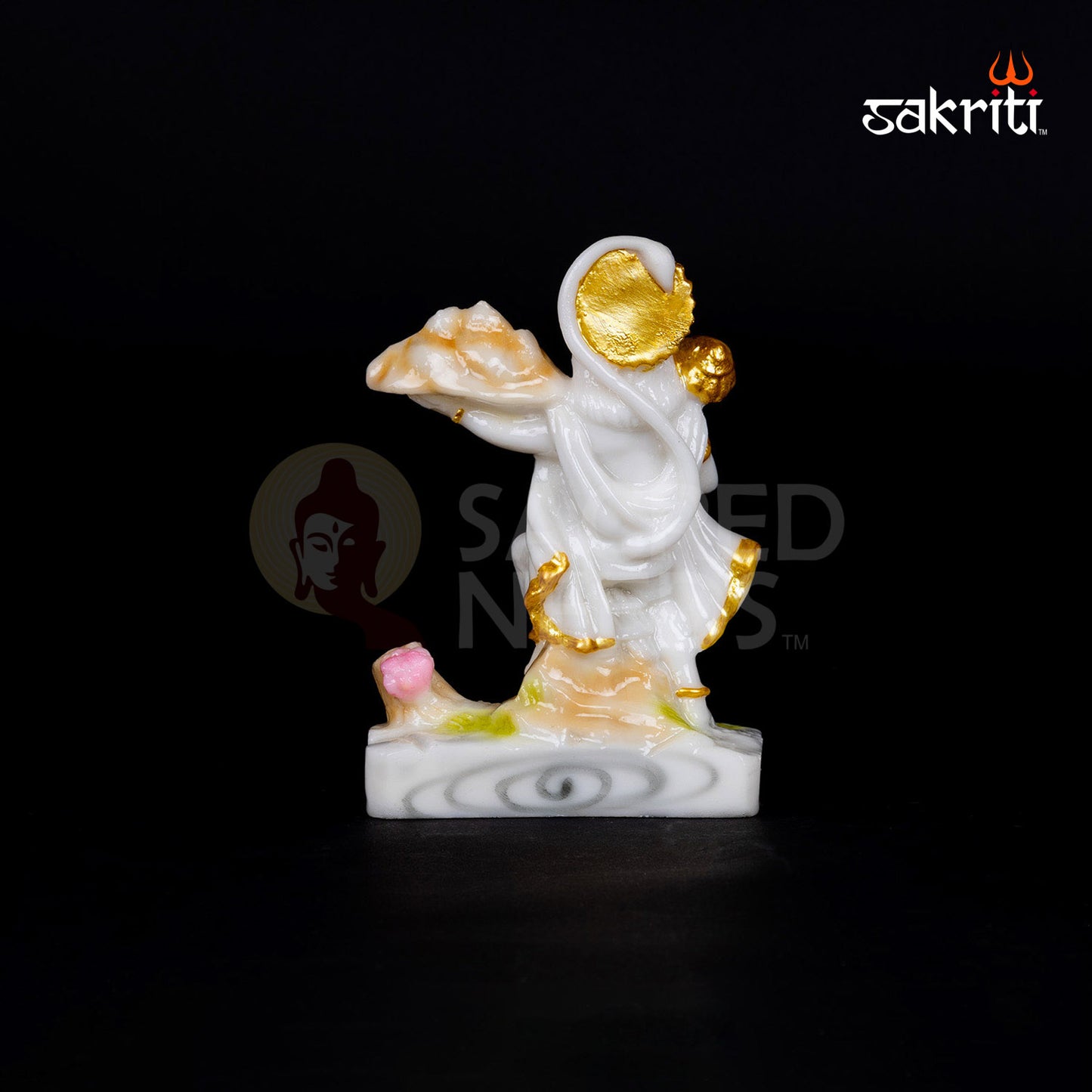 MARBLE DUST HANUMAN WITH MOUNTAIN