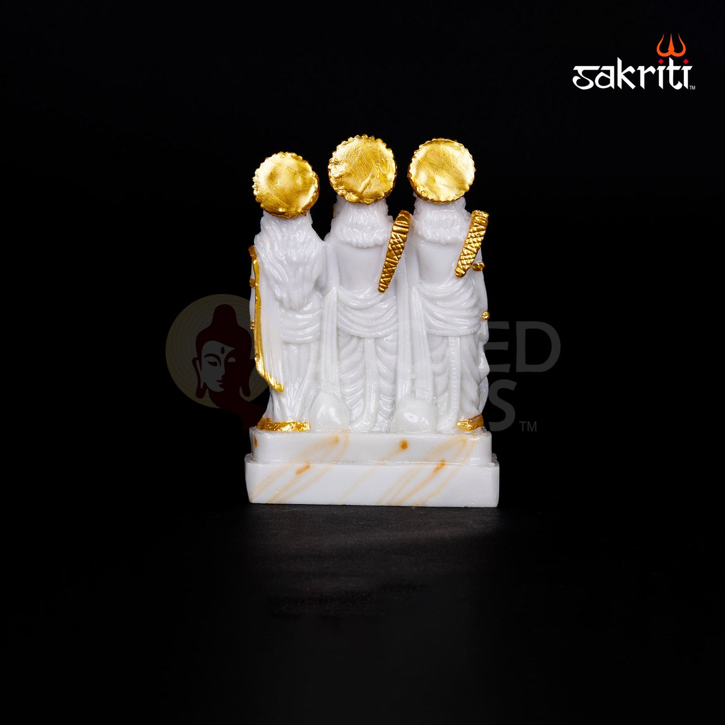 Ram Darbar Idol in Marble Dust – 5.2 Inch Height | Ram Sita Lakshman Hanuman Murti for Temple & Festive Pooja