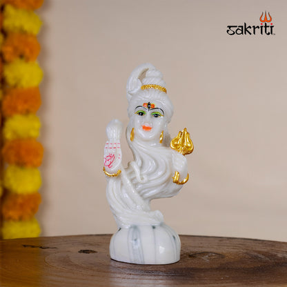 Shivan Idol in Marble Dust – 6.1 Inch Height | Mahadev Murti for Home Altar, Maha Shivratri & Gifting