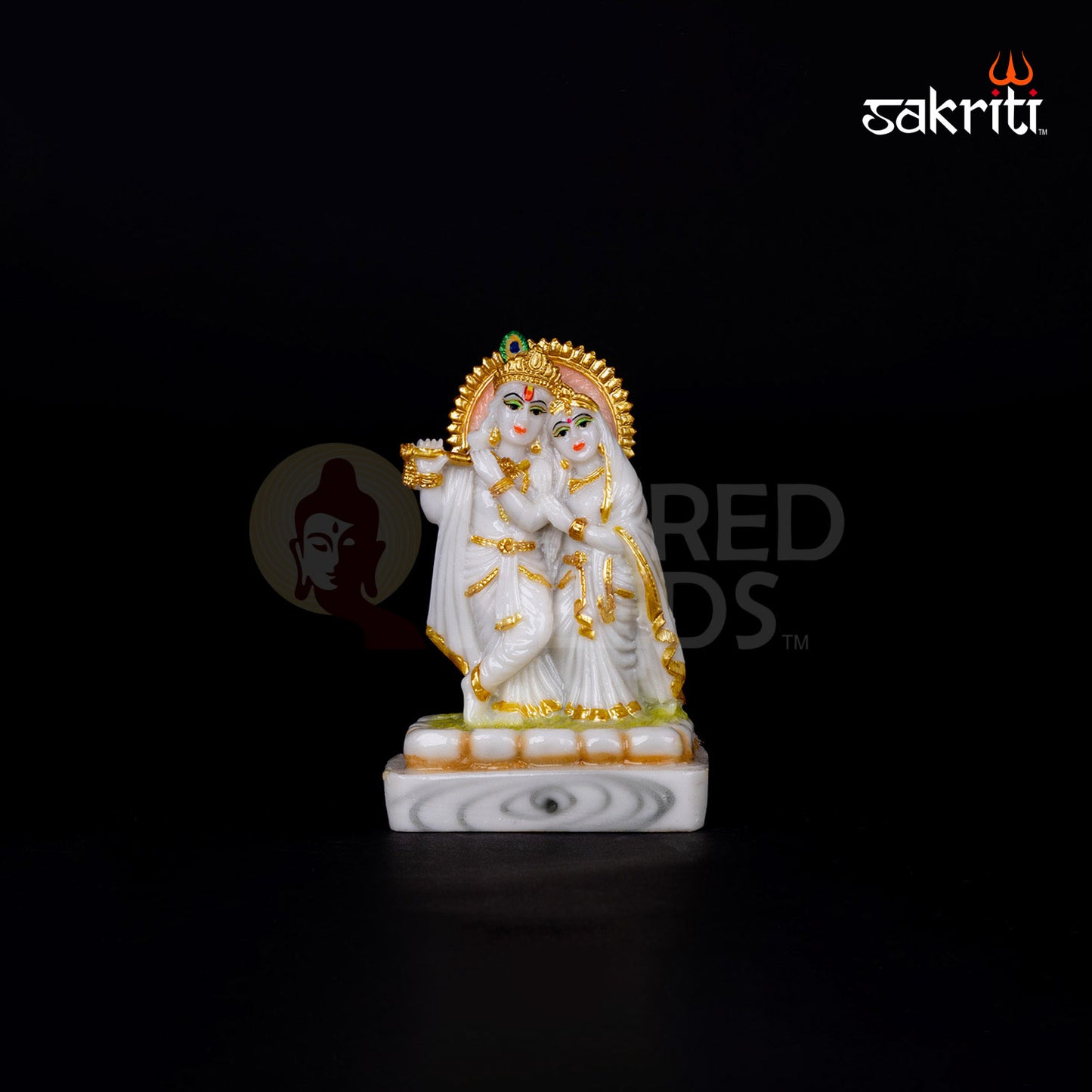 Radha Krishna Idol in Marble Dust – 5.2 Inch Height | Spiritual Couple Murti for Mandir, Decor & Anniversary Gift